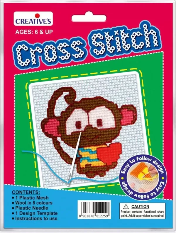 cross stitch monkey