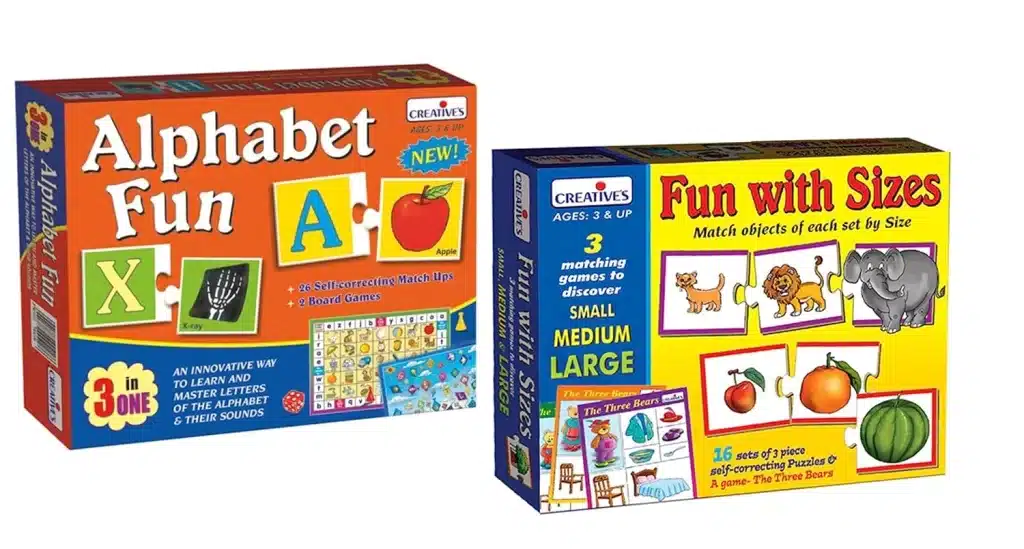 Creative's Alphabet Fun 3 in 1 & Fun with Sizes Combo Pack Sets of 2 Box