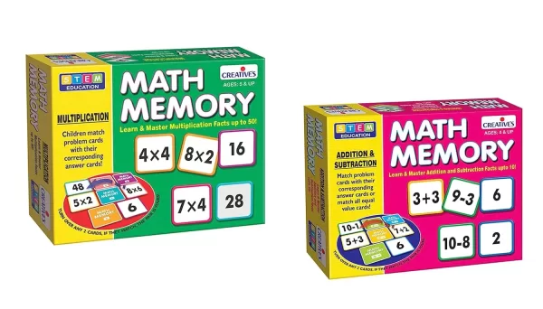 Creative’s Math Memory Flash Cards Multiplication Addition & Subtraction Combo Pack of 2